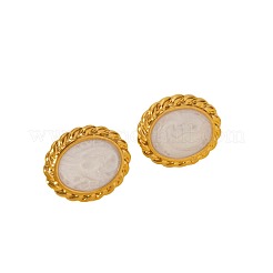 Minimalist Oval Stainless Steel Stud Earrings&nbsp;XI8505-2