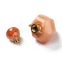 Faceted Natural Topaz Jade Openable Perfume Bottle Pendants&nbsp;G-P435-A-06G