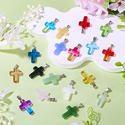17Pcs 17 Colors Transparent Glass Pendants&nbsp;GLAA-TA0003-75