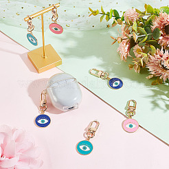 6Pcs Alloy Enamel Keychain&nbsp;HJEW-AR0001-07