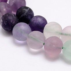 Natural Fluorite Bead Strands&nbsp;G-A163-06-8mm