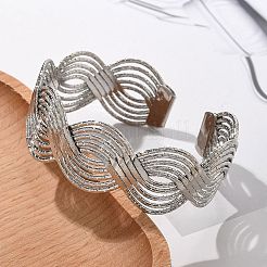 Electrophoresis Iron Cuff Bangles for Women&nbsp;BJEW-M057-02P