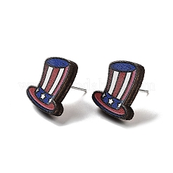 Independence Day Wood Stud Earrings&nbsp;EJEW-D108-01I