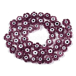 Handmade Evil Eye Lampwork Beads Strands&nbsp;LAMP-N029-018-01