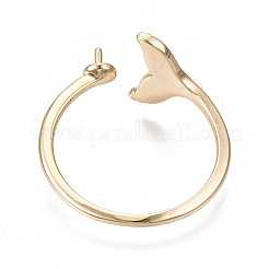 Brass Peg Bails Cuff Finger Ring Settings&nbsp;KK-S354-288-NF