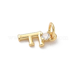 Brass Pave Clear Cubic Zirconia Charms&nbsp;KK-A273-01G-F