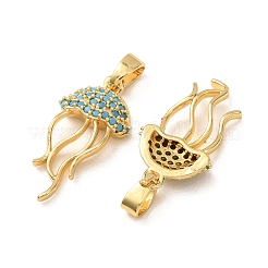 Brass Micro Pave Sky Blue Cubic Zirconia Pendants&nbsp;CU-CBADD64-12G