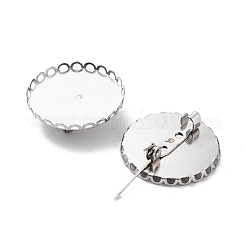 Non-Tarnish 304 Stainless Steel Brooch Base Settings&nbsp;FIND-D035-03E-P