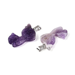 Natural Amethyst Pendants&nbsp;G-T144-11E