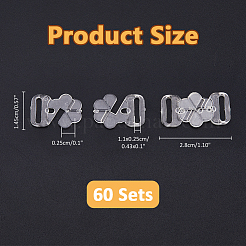 60 Pairs Plastic Bikini Bra Clips Hooks&nbsp;FIND-FH0009-06B