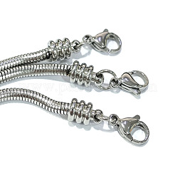Tarnish Resistant 304 Stainless Steel European Round Snake Chains Bracelets&nbsp;STAS-J015-06