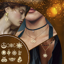 20Pcs 10 Style Ion Plating(IP) 201 & 304  Stainless Steel Pendants&nbsp;STAS-SC0004-74