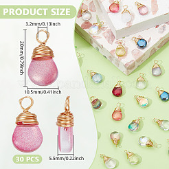 30Pcs Glass Pendants&nbsp;PALLOY-DR00005