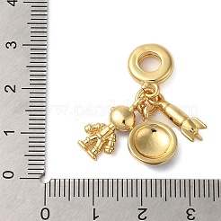 Rack Plating Brass Blue Enamel European Dangle Charms&nbsp;X-KK-P279-31G