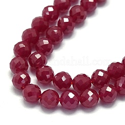Lab Grown Red Corundum Beads Strands&nbsp;G-G106-C13-05-1