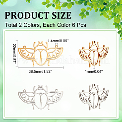 12Pcs 2 Colors 201 Stainless Steel Pendants&nbsp;STAS-DC0012-20
