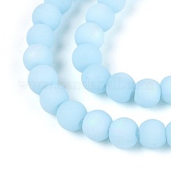 Frosted Opaque Glass Beads Strands&nbsp;GLAA-T032-P4mm-MBB10