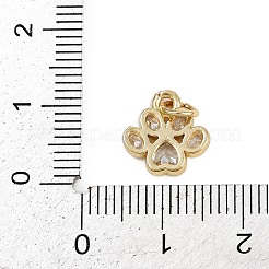 Brass Micro Pave Clear Cubic Zirconia Charms&nbsp;KK-D409-09G