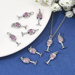 SHEGRACE Brass Micro Pave Cubic Zirconia Pendants&nbsp;XGRQ2C949-406P