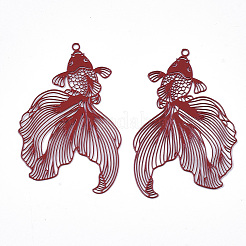 Spray Painted 430 Stainless Steel Filigree Pendants&nbsp;STAS-N103-215