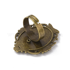 Adjustable Alloy Finger Rings Components&nbsp;PALLOY-WH0101-34AB
