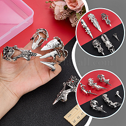 6Pcs 6 Styles Alloy Finger Rings&nbsp;RJEW-AR0001-07