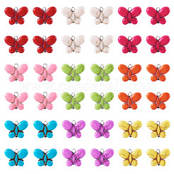 35Pcs Synthetic Turquoise Dyed Butterfly Charms&nbsp;PALLOY-TAC0120