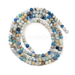 Natural Blue Azurite in Calcite Beads Strands&nbsp;X-G-P618-3mm-01