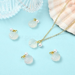 5Pcs Natural Agate Shell Shaped Pendants&nbsp;G-YW0002-43