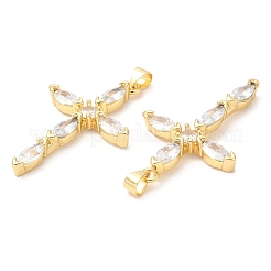 Rack Plating Brass Micro Pave Cubic Zirconia Pendants&nbsp;KK-A185-36G
