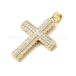 Brass Micro Pave Cubic Zirconia Pendants&nbsp;KK-H529-27G