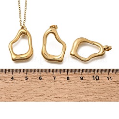Irregular 304 Stainless Steel Pendant Necklace & Stud Earrings Sets for Women&nbsp;SJEW-E052-01G