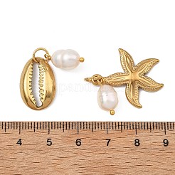304 Stainless Steel & Pearl Pendants&nbsp;PALLOY-JF05809