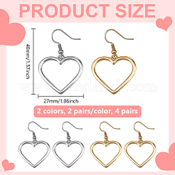 4 Pairs 2 Colors Iron Alloy Dangle Earrings&nbsp;EJEW-HY0001-37