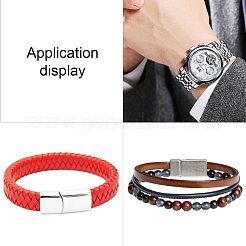 304 Stainless Steel Matte Magnetic Bracelet Clasps&nbsp;STAS-PH0018-11-WH