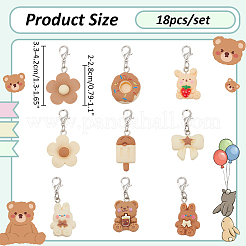 Flower/Ice Lolly/Bowknot Resin Pendant Locking Stitch Markers&nbsp;HJEW-AB00658