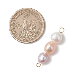 Natural Cultured Freshwater Pearl Potato Beaded Connector Charms&nbsp;PALLOY-JF04986