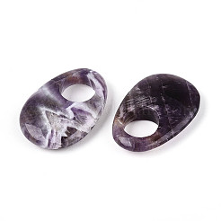 Natural Amethyst Large Hole Pendants&nbsp;G-N348-06B-06