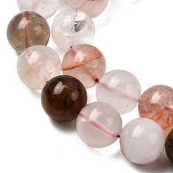 Natural Hematoid Quartz Round Beads Strands&nbsp;G-N0078-10mm-06-01