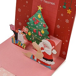 Square 3D Christmas Tree Pop Up Paper Greeting Card&nbsp;AJEW-P124-B02