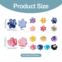 52Pcs 13 Colors Two Tone Opaque Resin Cabochons&nbsp;CRES-CD0001-08