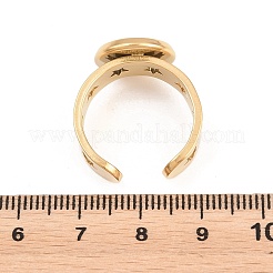 Hollow Star 304 Stainless Steel Open Cuff Ring Components&nbsp;STAS-F366-07C-G