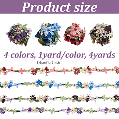 4 Yards 4 Colors Polyester Embroidery Lace Trim&nbsp;OCOR-NB0002-35