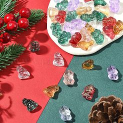 40Pcs Christmas Theme Transparent Glass Beads&nbsp;GLAA-FS0001-87A