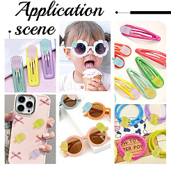 80Pcs 5 Colors Luminous Resin Decoden Cabochons&nbsp;RESI-AR0001-35
