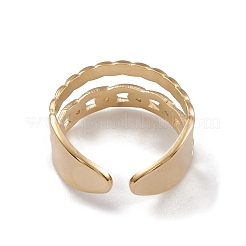 Ion Plating(IP) 304 Stainless Steel Cuff Rings&nbsp;RJEW-G285-82G