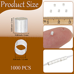 1000Pcs Brass Crimp Beads&nbsp;KK-PA0001-11