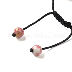12.5mm Round Natural Ocean White Jade Braided Bead Bracelets for Women Men&nbsp;BJEW-C060-01F