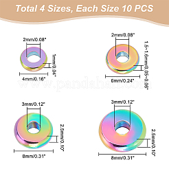 40Pcs 4 Style Ion Plating(IP) 304 Stainless Steel Spacer Beads&nbsp;STAS-UN0038-69