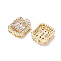 Brass Micro Pave Clear Cubic Zirconia Charms&nbsp;CU-CBA3371-05G